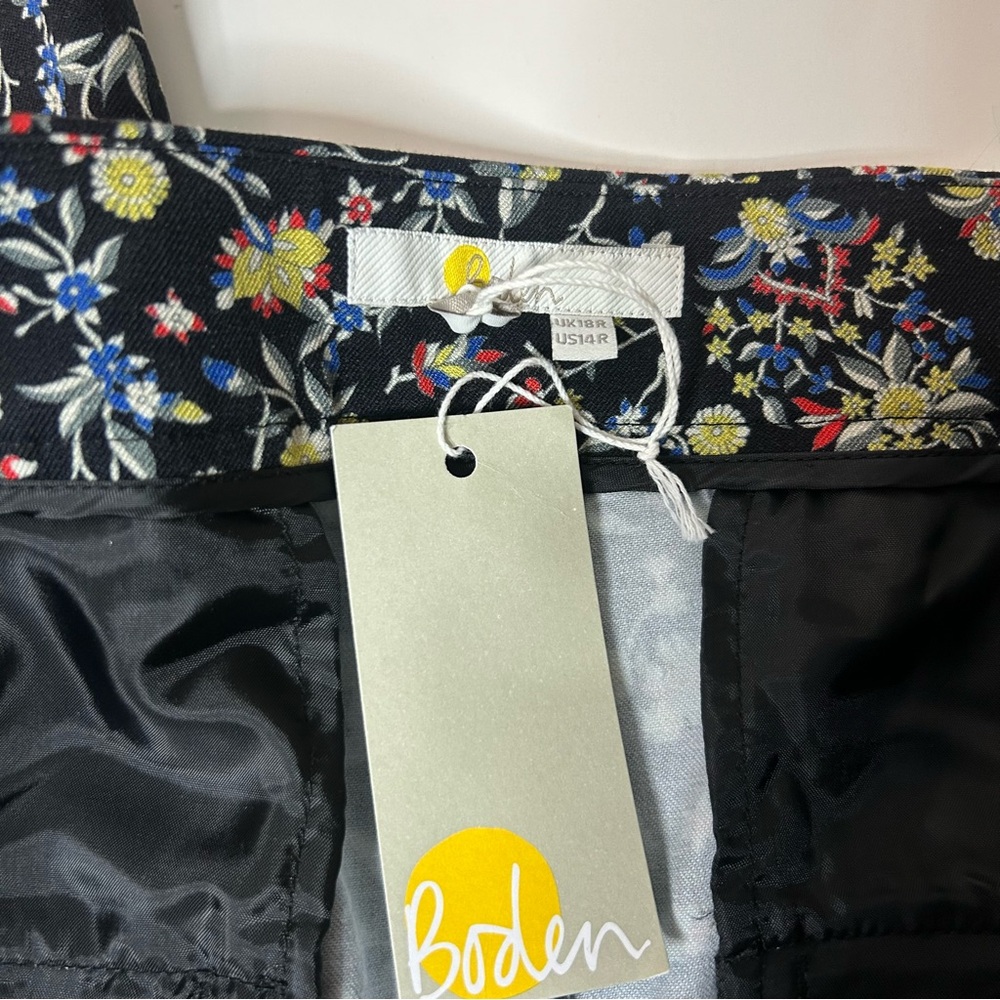 NWT Boden Wildflower Paisley Print Bi-Stretch Straight Leg Trousers (size 14) - Picture 5 of 10